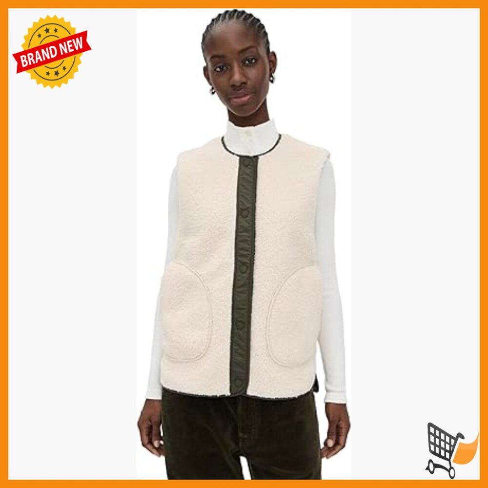 Reversible Sherpa Vest, Snap Placket, Patch Pocke… - image 1